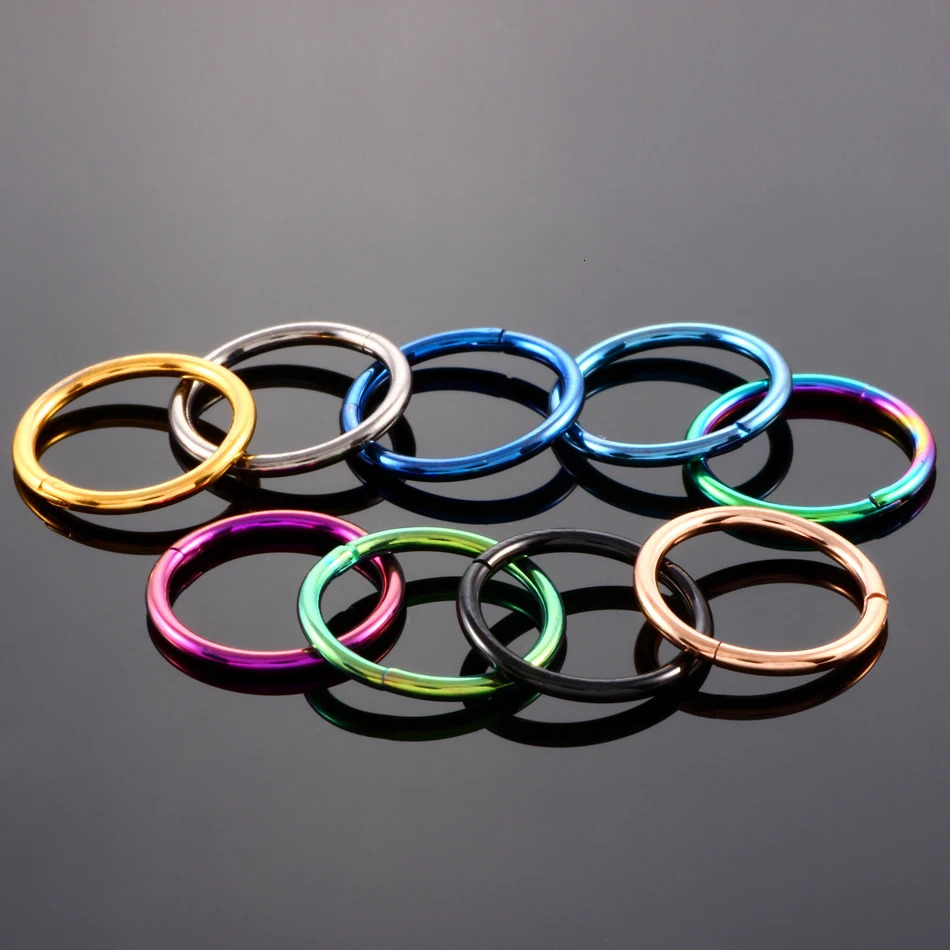 1PC G23 Hinged Segment Nose Ring 16g 14g Nipple Clicker Ear Cartilage Tragus Helix Lip Piercing Unisex Fashion Jewelry 250613