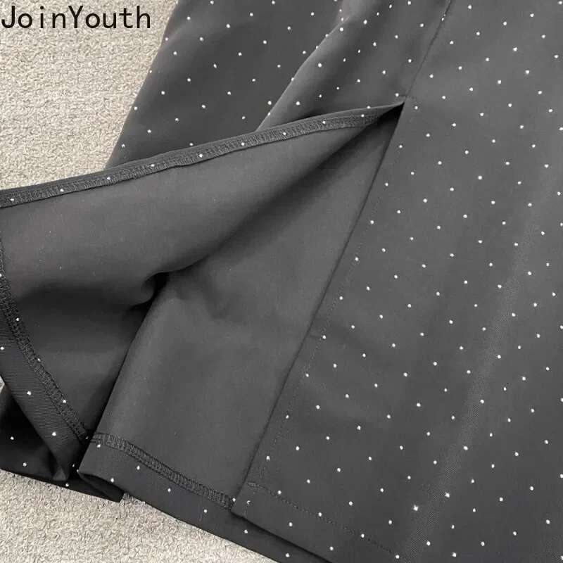 Temperament Women Clothing 2 Piece Set Polka Dot Chiffon Shirt High Waist Tunic Bodycon Skirt Outfits Roupas Femme Summer Suit