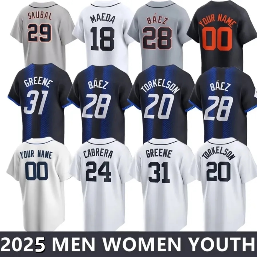 Tigers Baseball Jersey Tarik Skubal Riley Greene Trey Sweeney Keith Justyn-Henry Malloy Wenceel Perez Parker Meadows Jake Rogers Jace Jung All Star Men Women Youth
