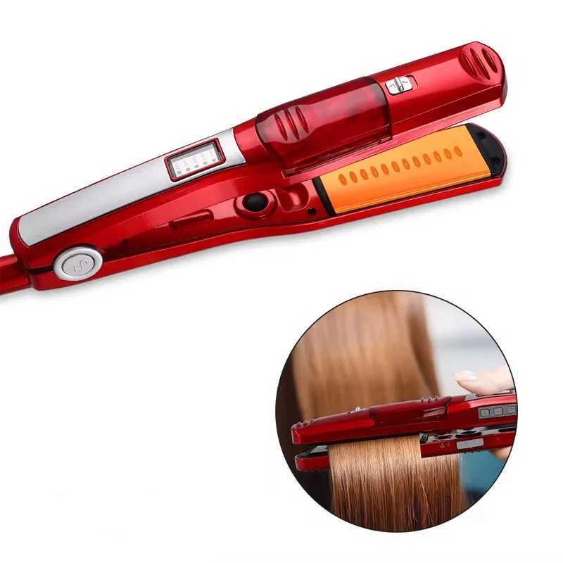 Hot Sale Portable Steam Hydrating Hair Straightener Wet and Dry Dual Use 2 in 1 Professional Flat Irons and Curling IronXJ250621