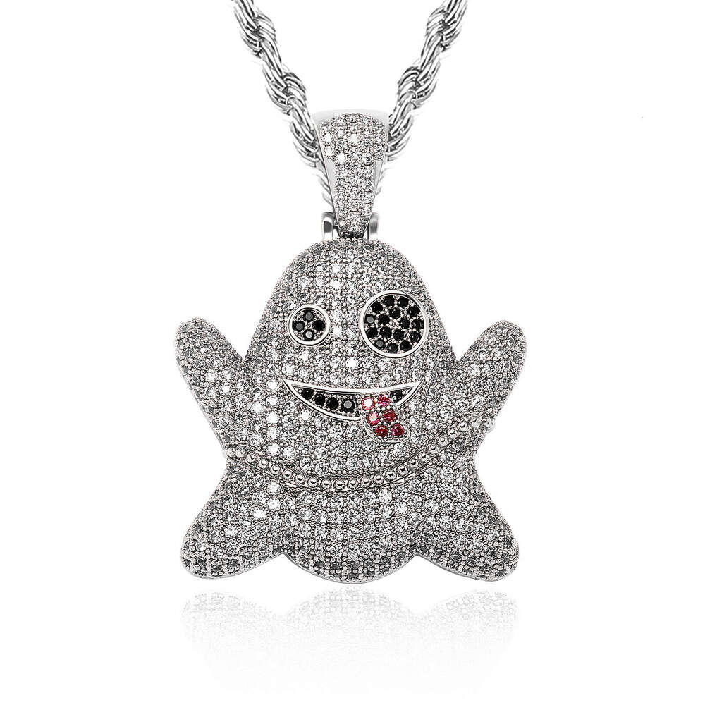Emoji Halloween Funny Personality Ghost Face Pendant Unisex Trendy Creative Accessories