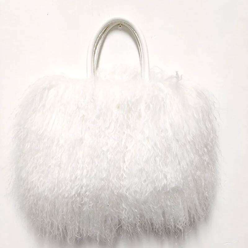 Real Mongolian Sheepskin Handbag Natural Leather Long Hair Informal Tibetan Shoulder Bag, Genuine Handbags For Women, 2025/06/22
