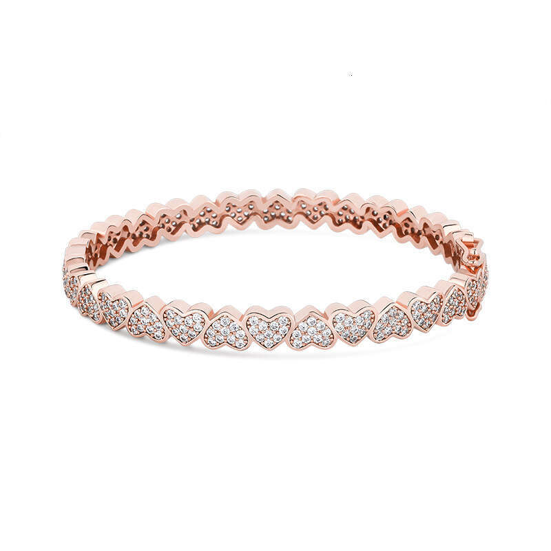 INS Women's Heart Full Dia Bracelet New Fashion Simple Hip-hop Trendy Versatile Style