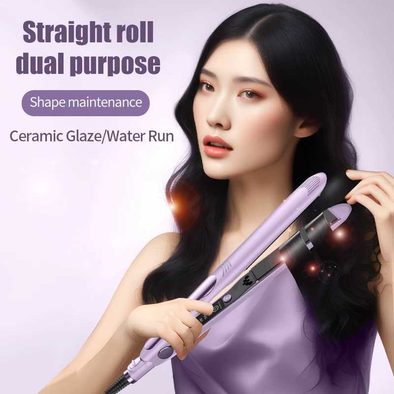 2 In 1 Flat Iron Hair Straighteners Adjustable Temperature 26MM Curling Iron Electric Striaghtener Woman With Digital DisplayXJ250621
