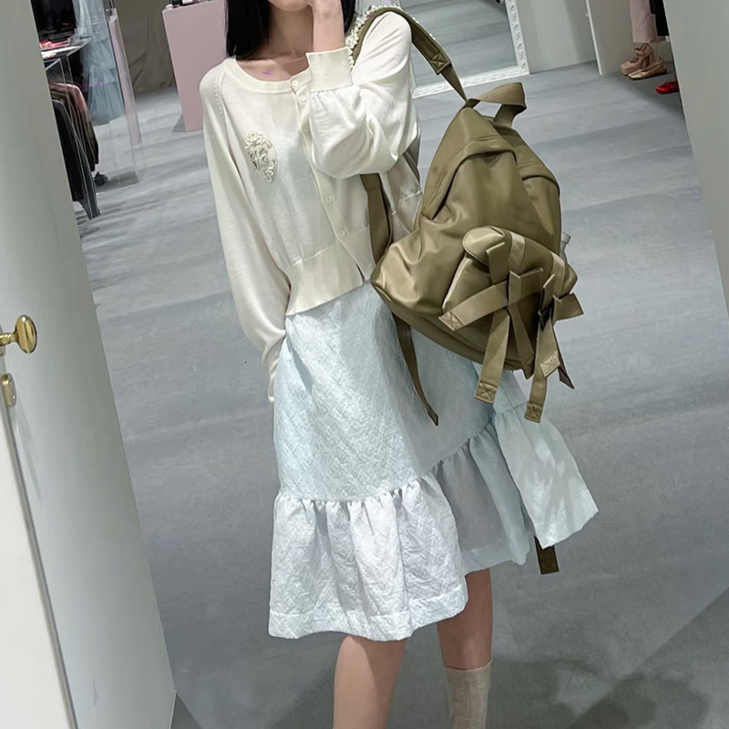 Free shipping designer bag Ins Internet Celebrity 2025 Spring Summer New Casual Versatile Pearl Strap Backpack Large Capacity Japanese Korean Style Wo
