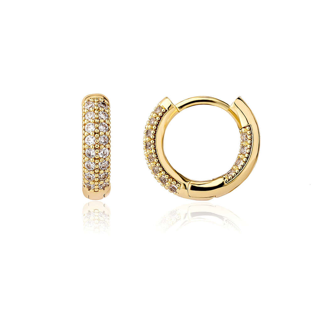 Heavy Craft High-Quality Zircon Full Dia Circle Niche Commuter Advanced Sense Gold Australian Jewelry Earrings Ear Accessories