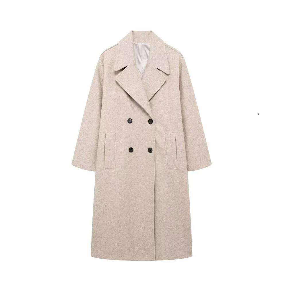 2024 RARF autumn new European and American style double breasted lapel long sleeved soft loose coat jacket
