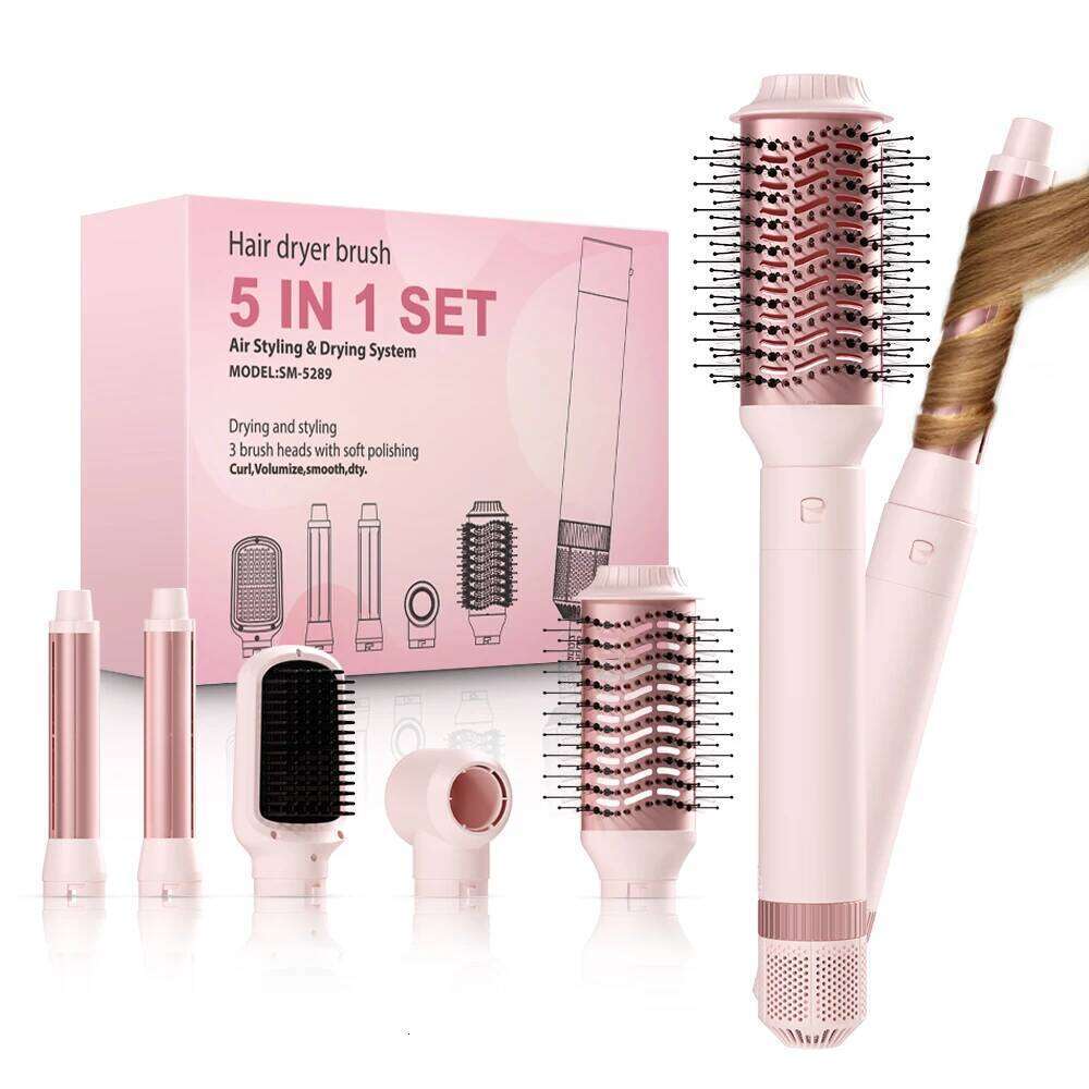 Hair Dryer Brush Detachable 5-In-1 Styling Drying System, Fast Drying, Curl Smoothing And Styling, Automatic Curling Iron