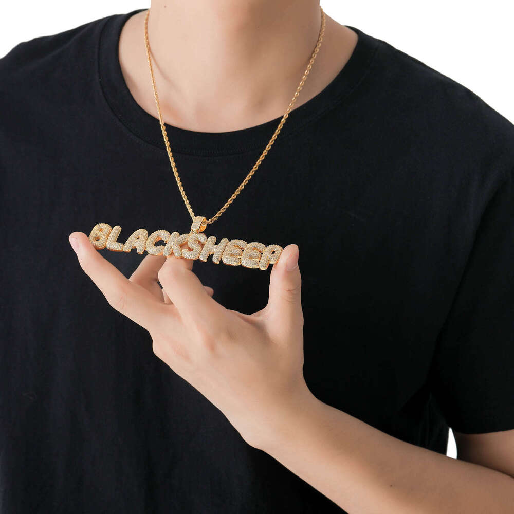 Small English Letter Hip-Hop Pendant Zircon Trendy Brand Personality Creative Splicing Free Combination Necklace a519