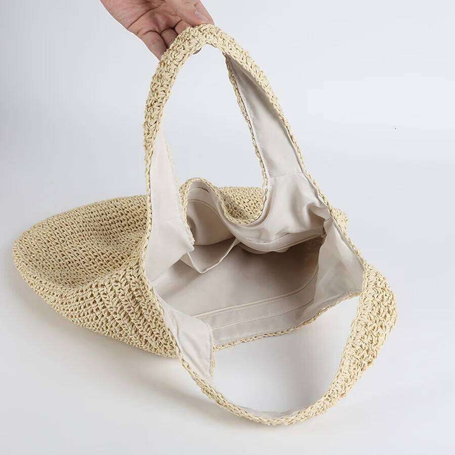 Fashion Women Shoulder Paper Woven Female Handbags Large Capacity Summer Beach Straw Bags Casual Tote Purses 2022