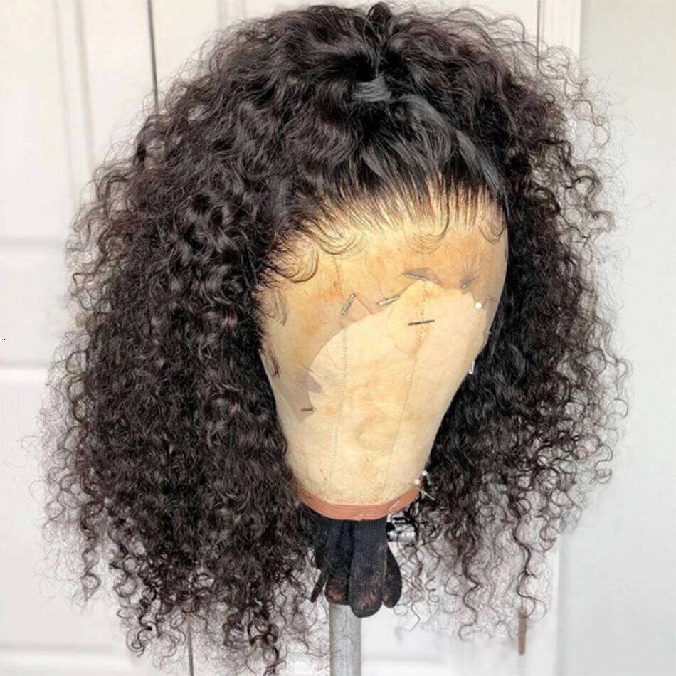 Short Bob Kinky Front Human Hair Wigs Cheap Black Deep Wave Curly Lace Frontal Wig For Women Wholesale
