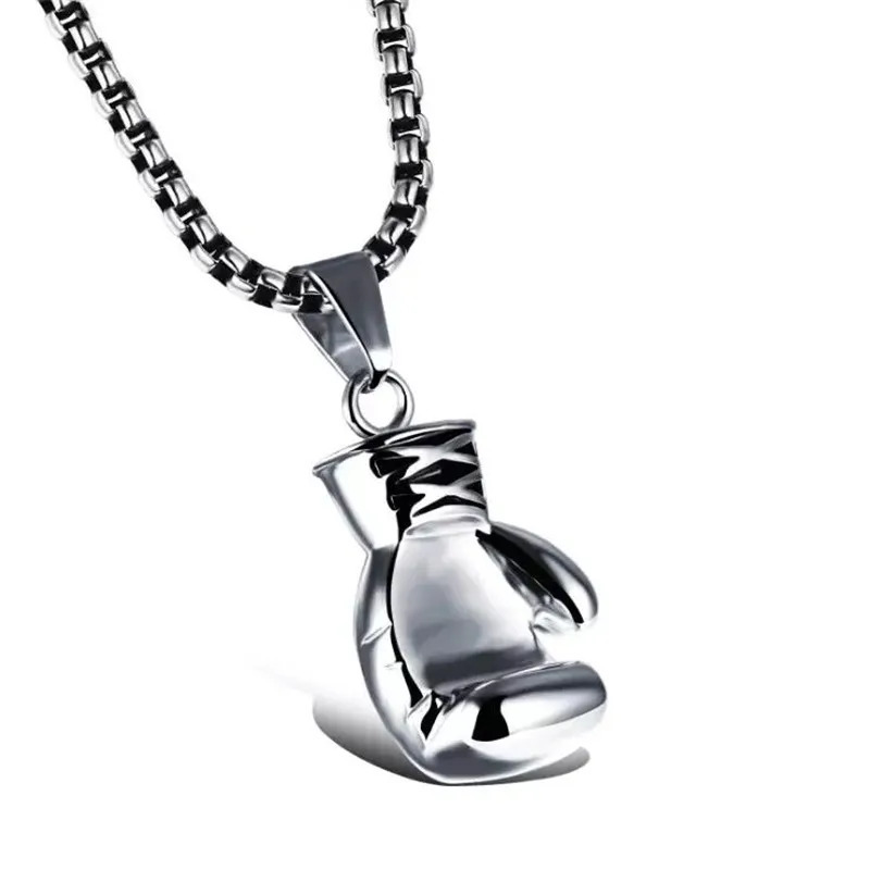 Boxing Gloves Boxer Men Necklaces Pendants Chain Punk Trendy for friend Stainless Steel Jewelry Creativity Gift Wholesale 250617