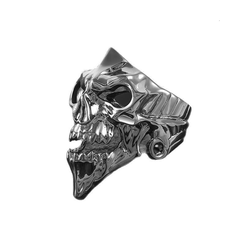 Luxury Jewelry Men's Hip Hop Ring Trendy Bold Copper Ring Skull Spider Web Smoking Ghost Head Ring