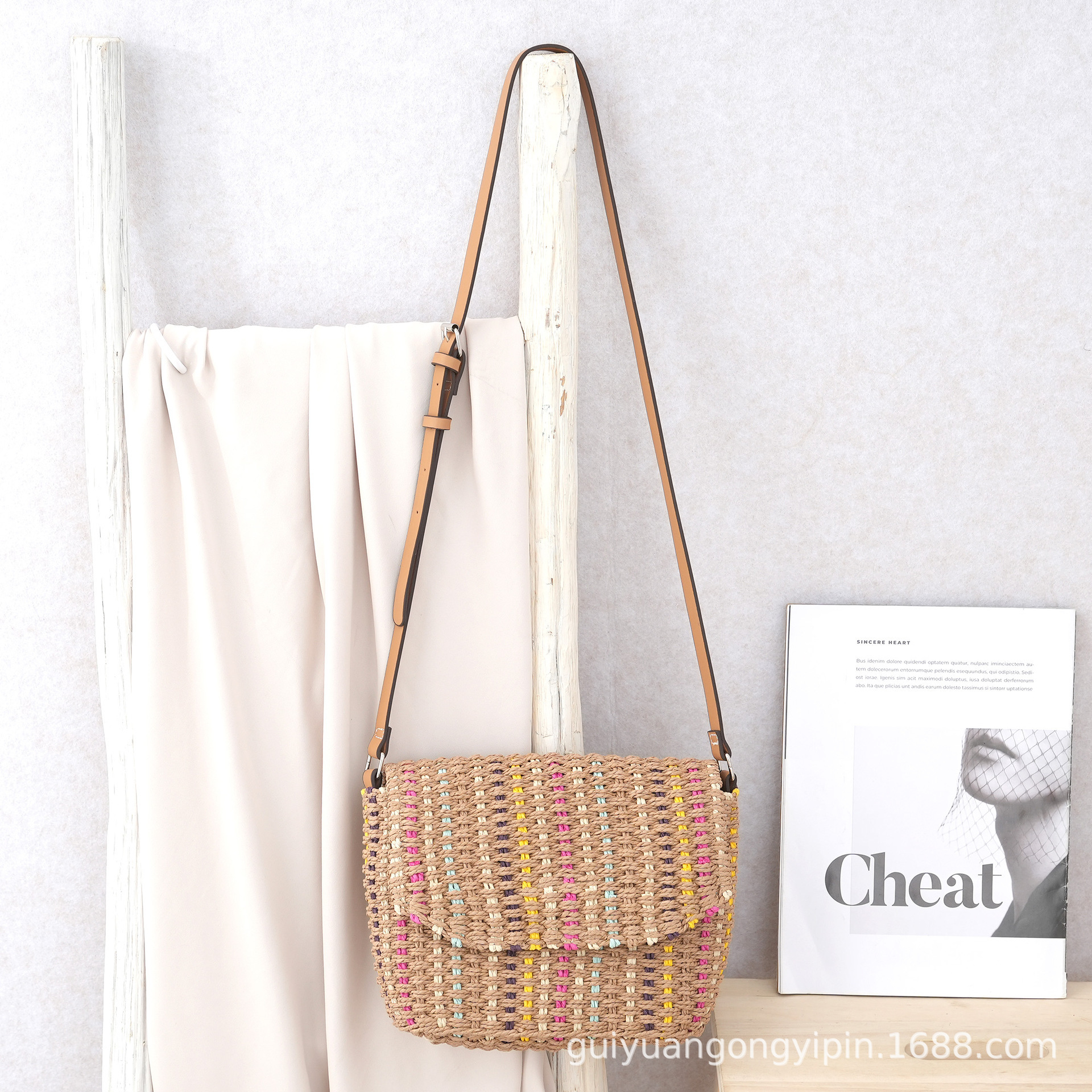 Free Shipping Handmade Woven Single Room Bag Women's Designer Crossbody Bag Handbag Summer Dopamine Bag Vacation Beach Bag