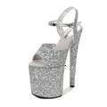 Korean Style Nightclub Show 20cm Waterproof Platform High Heel Sandals Plus Size Women's Shoes Huizhou