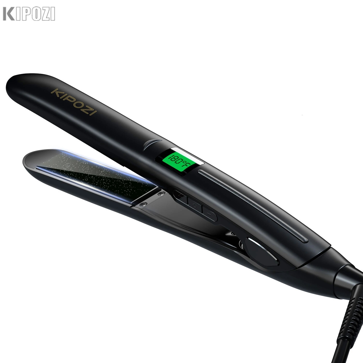 2025 KIPOZI Professional Flat Iron Hair Straightener with Digital LCD Display Dual Voltage Instant Heating Curling Iron 250529