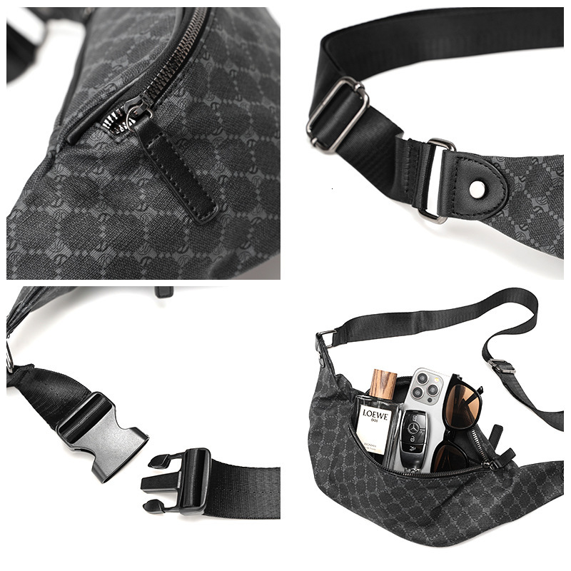 Free Shipping Luxury Bag Designer Bag 2025 New Men's Small Chest Bag Simple Horizontal Small Waist Bag Street Versatile Crossbody Bag Small Bag P