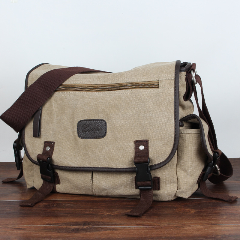 Free Shipping Designer Bag New Canvas Men's Messenger Crossbody Bag Men's Handheld Middle School Student Backpack Casual Single Shoulder Men