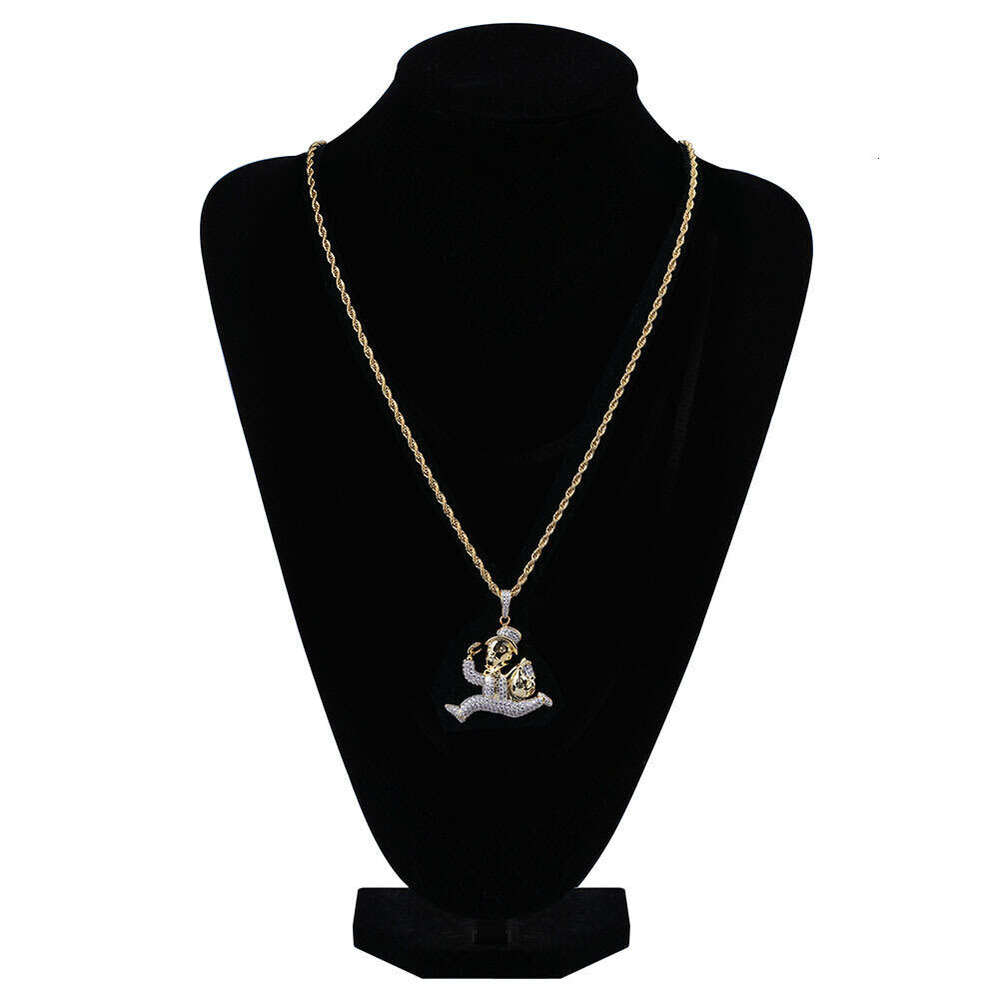 Hip-Hop Running Man Doll Men's Personality Pendant Micro-Inlaid Zircon Trendy Accessories