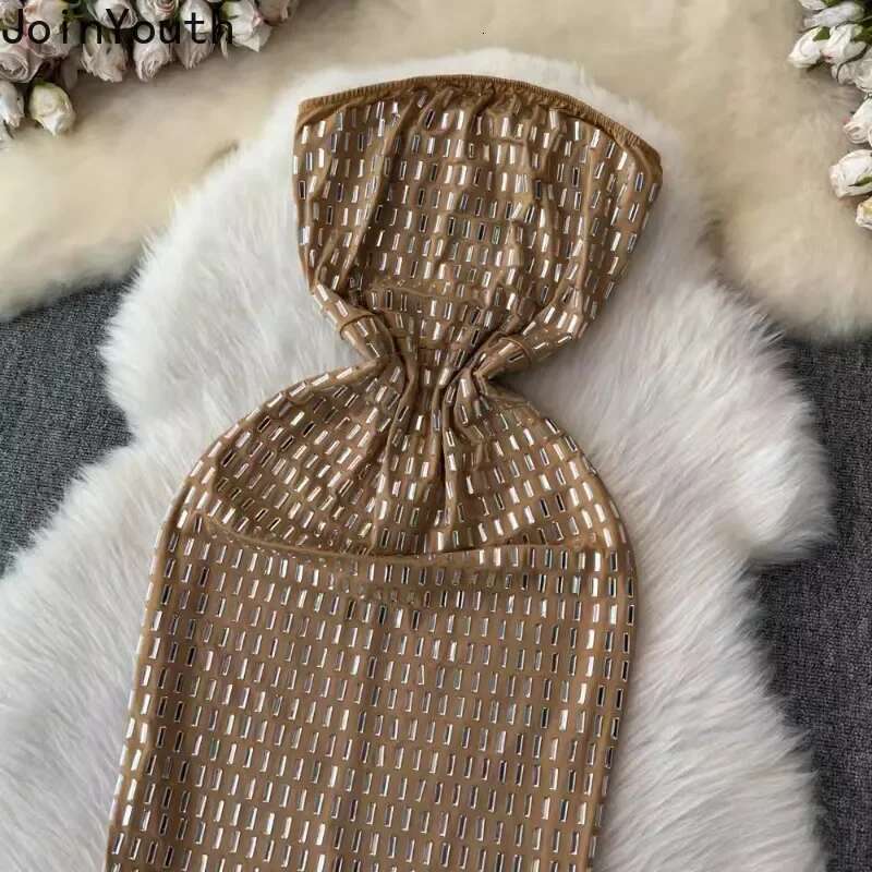 Sexy Bodycon Dresses for Women Slim Fit Temperament Robe Femme Heavy Diamond Backless Split Party Dress 2025 Vestidos De Mujer