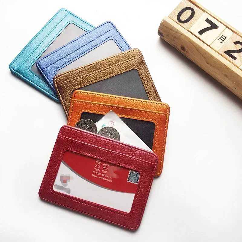 Slim Leather Card Holder for Women ID Cards Cover Case Wallet Organizer Men Women Business Bank Card Holder Wallets Z250621