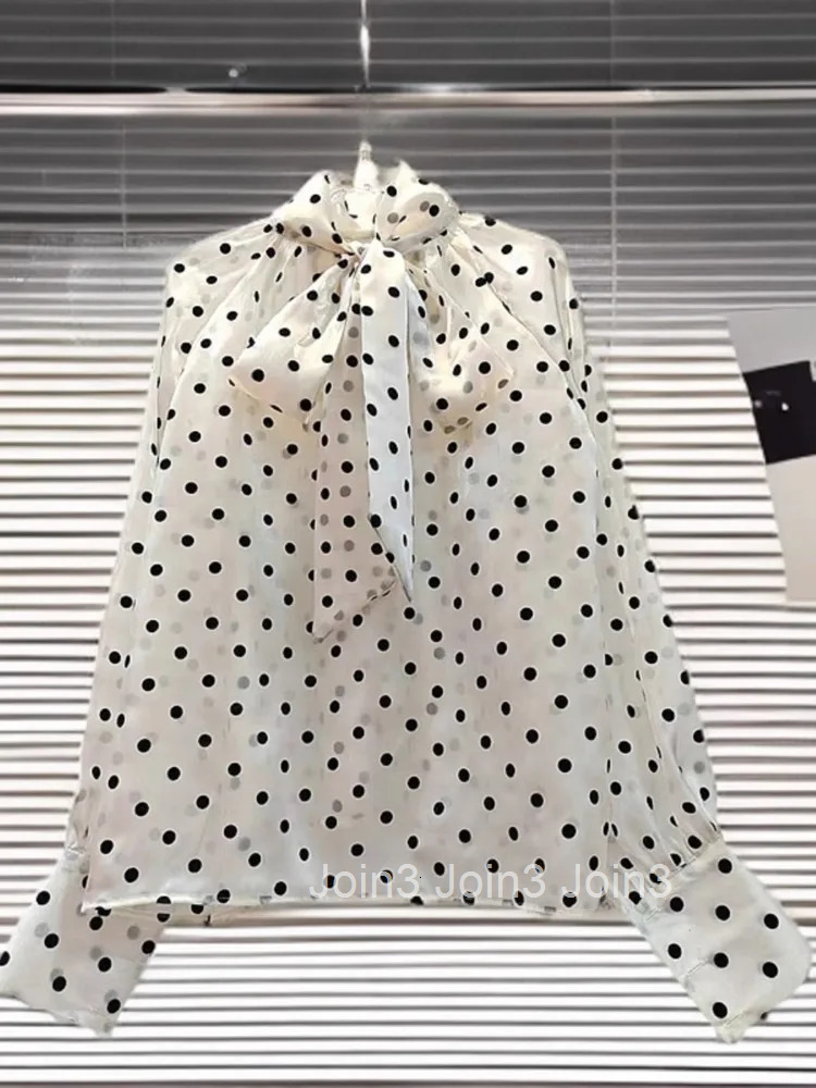 Chiffon Women Tops Long Sleeve Bandage Bow Blouses 2025 Blusas Mujer De Moda Fashion Summer Blouse Loose Sweet Vintage Shirts