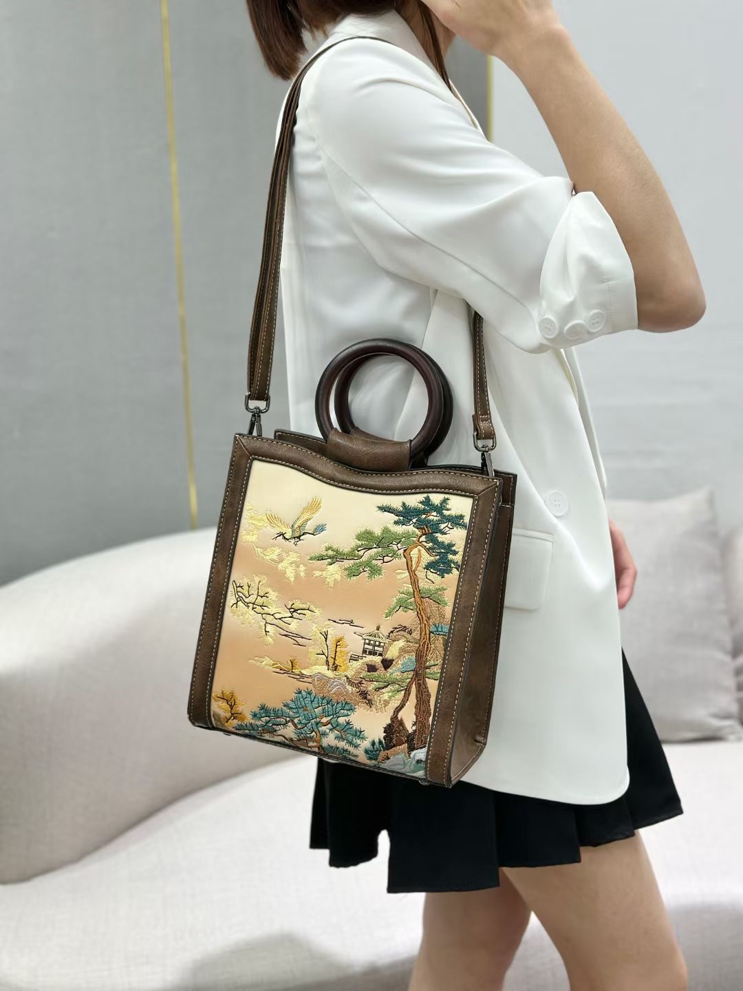 8618-1 Chinese Floral - Embroidered Handbags designer bag Support customization