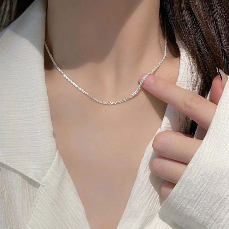 Choucong Ins Top Sell Sparkling Simple Fashion Jewelry Genuine 100% 925 Sterling Silver Bright Party Bright Women Lady Chains Star Necklace For Lover 