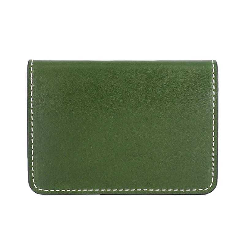 Business Card Case Genuine Leather Men Wallets Magnetic Coin Purses Cowhide Canvas Women Money Bag Z250621
