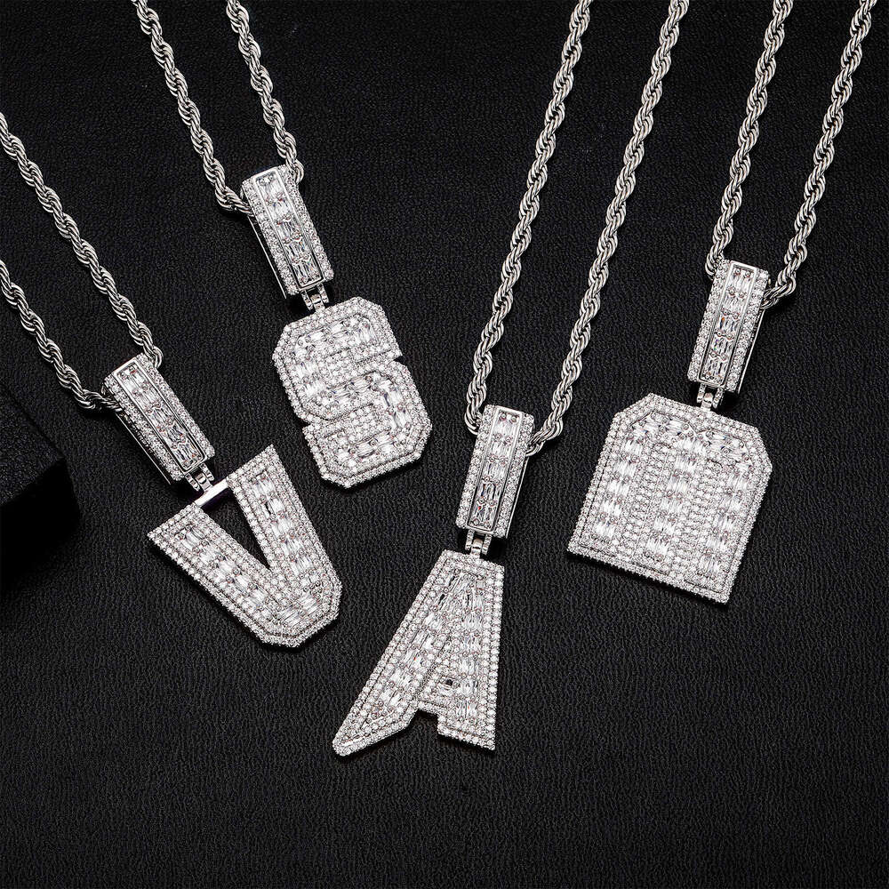 Jin Ao New Hip-Hop Jewelry DIY English Letter Pendant Sharp Double Layer Full Dia Men's Trendy Necklace