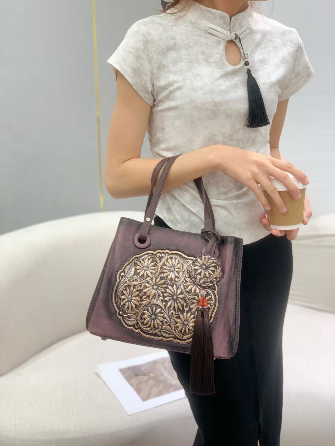 RH8788 Chinese Floral - Embroidered Handbags designer bag Support customization