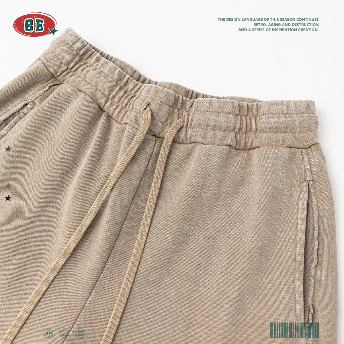 European and American Distressed Sweatpants Y2k Man Vintage Washed Joggers Men Straight Leg Sanitary Pants Rolled Edges 250616
