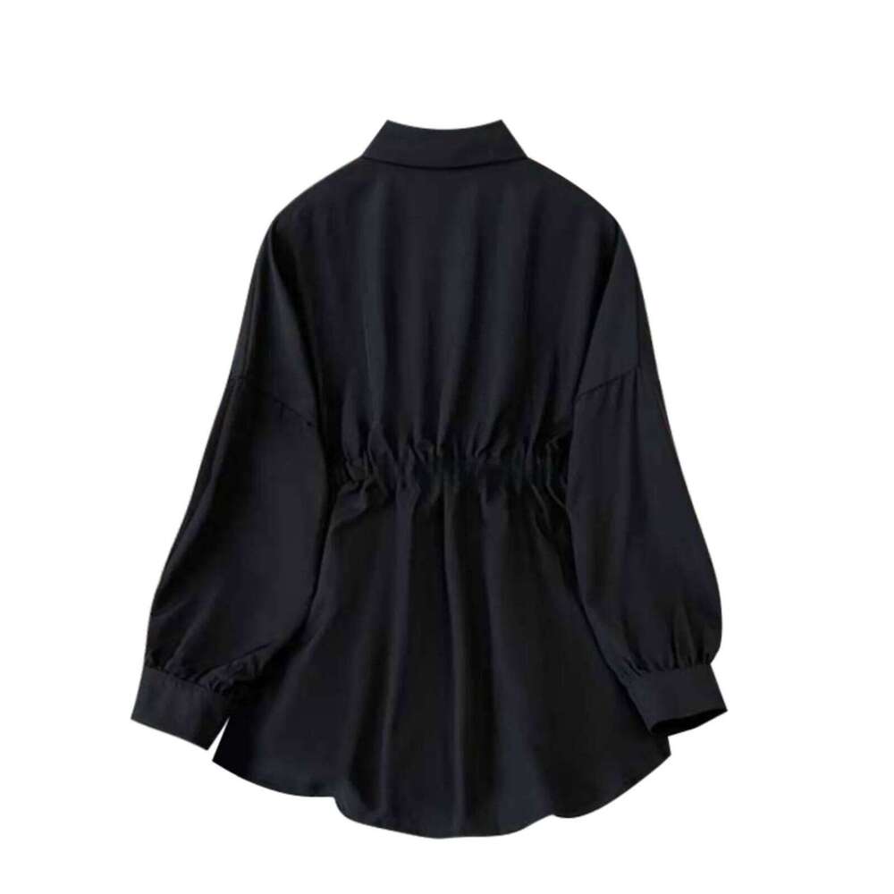 Plus Faionable Large Size Women's Long Sve Collar Irt Spring New Ele Anti-Aging Trendy Top Korean Sle