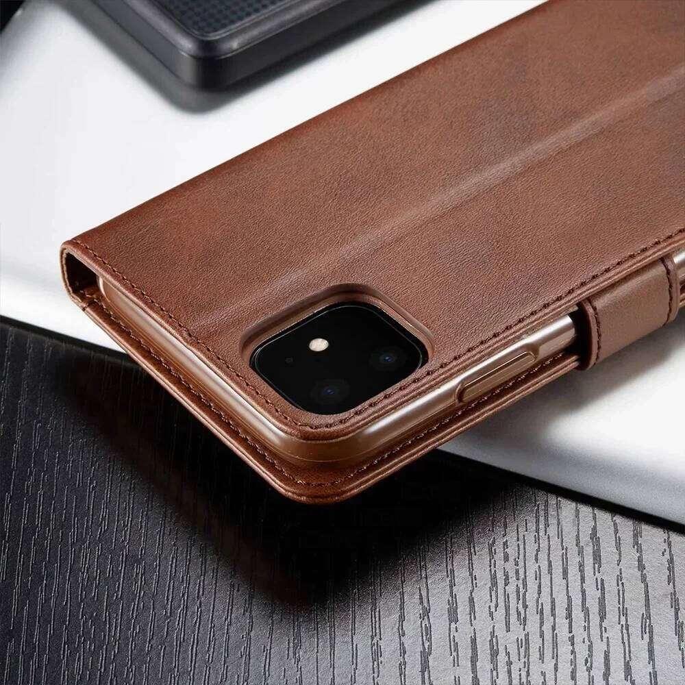 Leather Wallet Case for iPhone 16 15 14 13 12 Pro Max Mini 11 XS XR X SE 2020 8 7 Plus 5S 16e Flip Cover Coque Card Slot