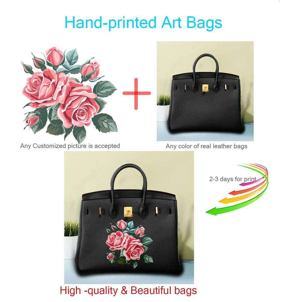 Lips Printed Customize Art Bags for Women Handbags Popular Designer Goods Unique Gift Crossbody Bag 100% Real Cowhide