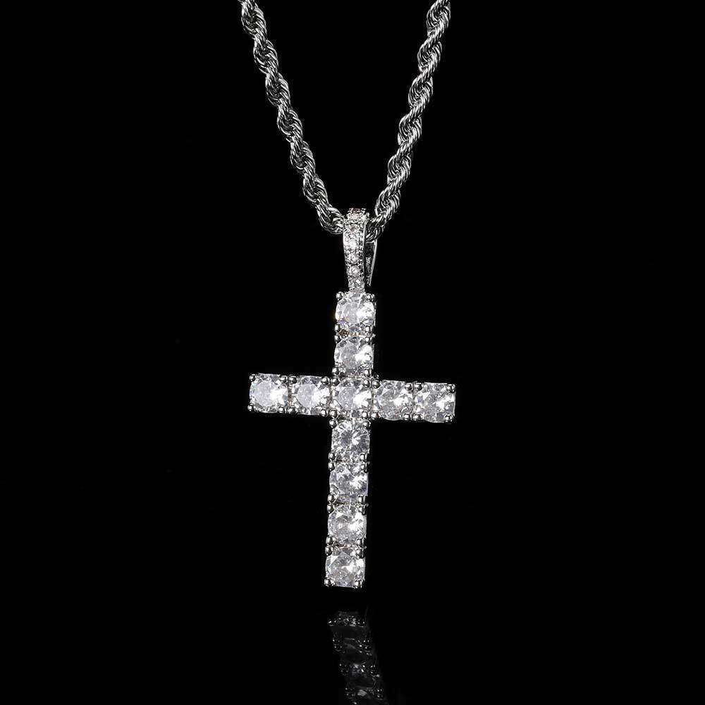 Hip Hop Large Cross Necklace Men's Jewelry Zircon Personality Pendant cf04