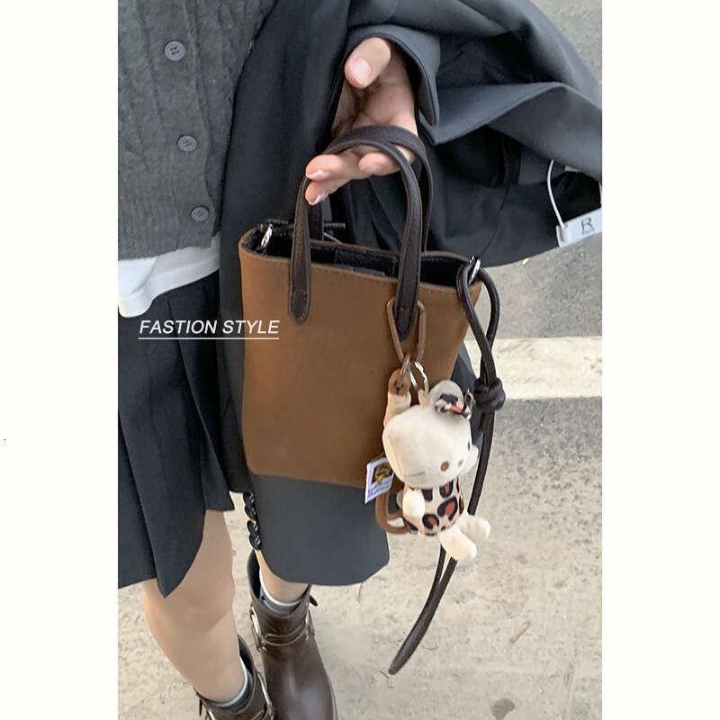 designer bag High-end Fashion Suede Handbag Mini Bucket Exquisite Cute Versatile Shoulder Crossbody Bag