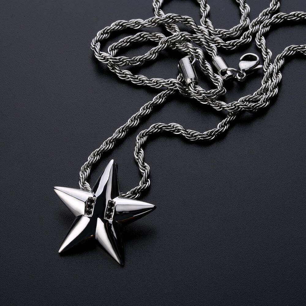 Live Streaming Hot-Selling Accessories Five-Pointed Star Hip-Hop Unisex Pendant Gold-Plated Jewelry Necklace