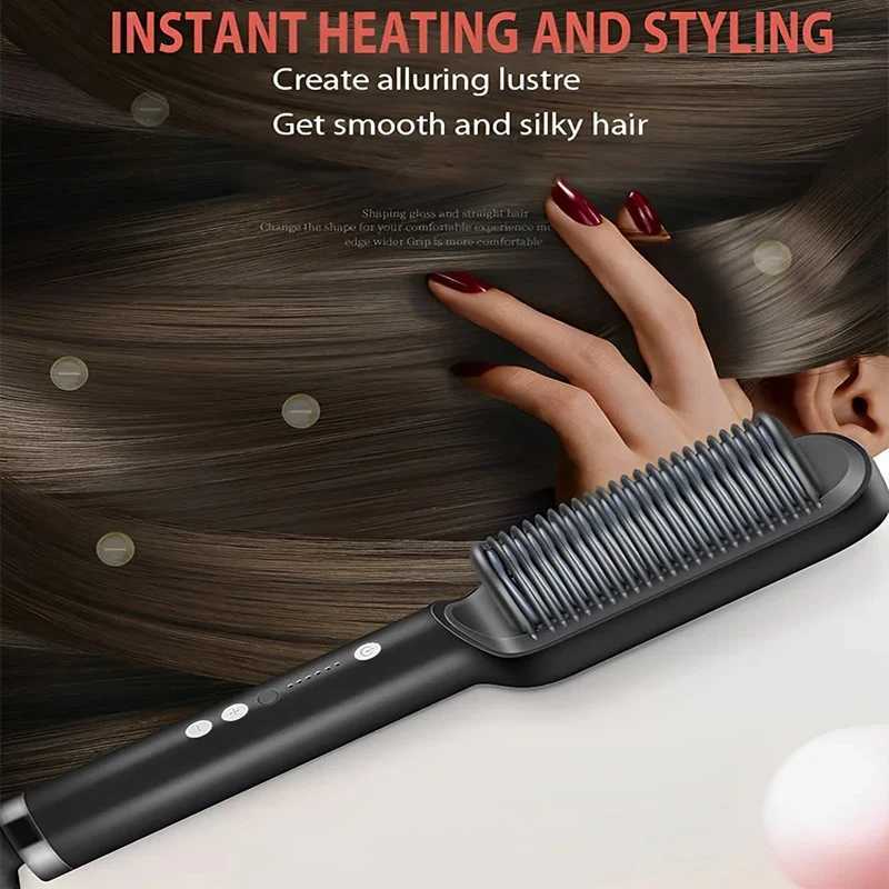 Curling comb hot comb electric for straight and curly hair hot comb straightener electric hair straightenerXJ250621