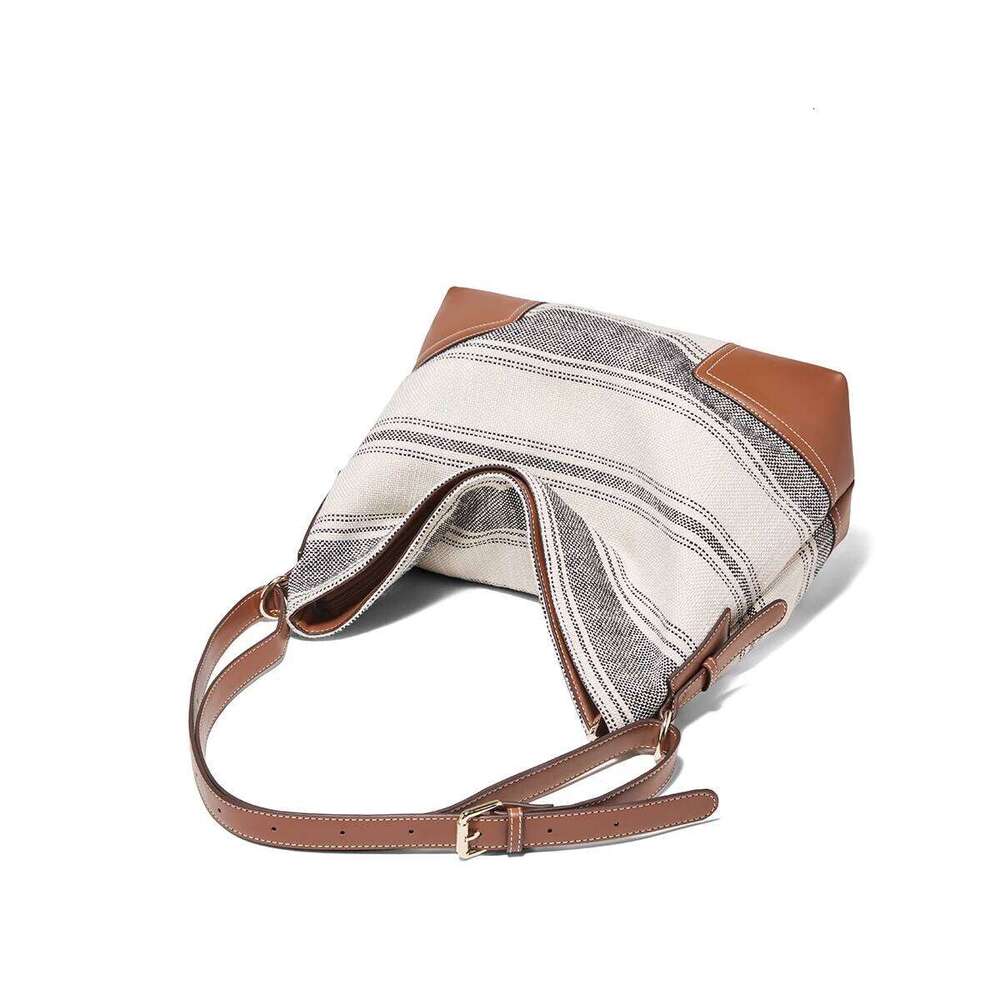 FOXER Women Fabric Tote Handbag Fashion Lady Shoulder Large Capacity Hobo Bucket Bag Chrismas Gift