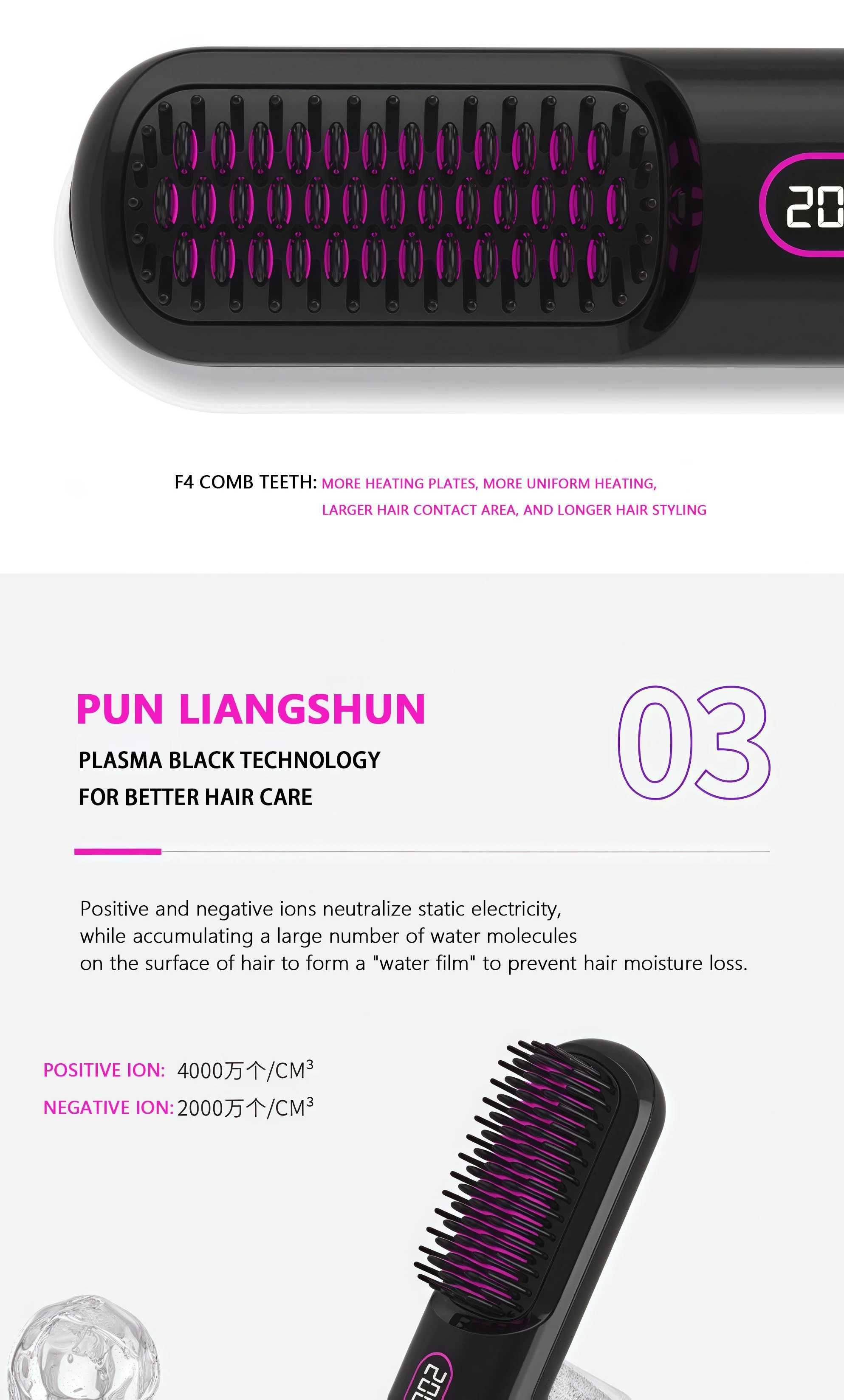 2025 New USB Rechargeable Hair Straightener Brush 2-in-1 Straightening Smoothing Comb 60s Fast Heat Up Adjustable TemperatureXJ250621