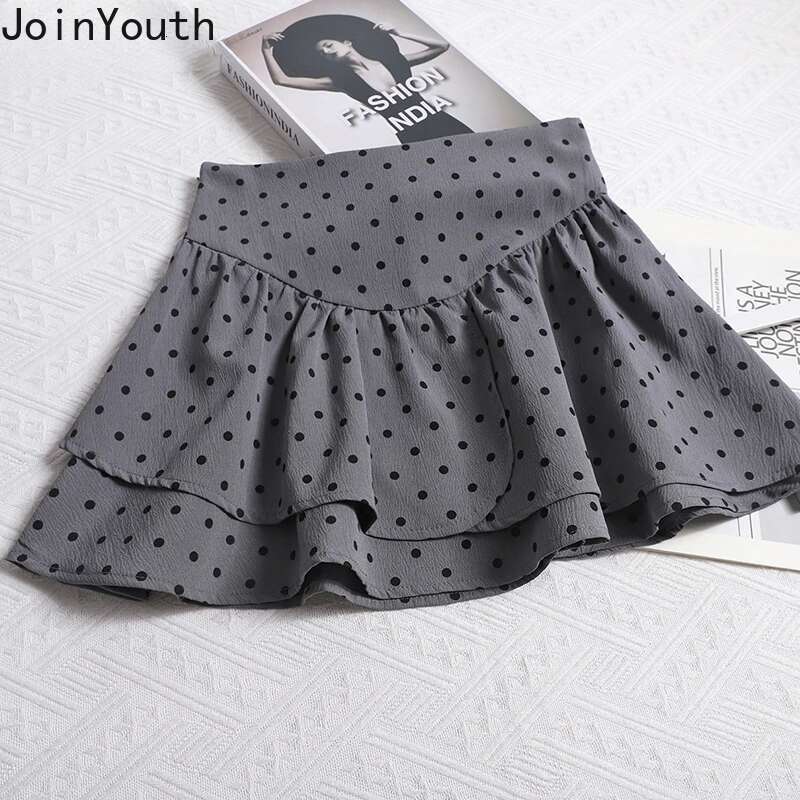 Polka Dot Skirt for Women 2025 Faldas Mujer De Moda Vintage Sweet Jupe Fashion Sweet Korean Saia A-line Summer Mini Skirts 7p454