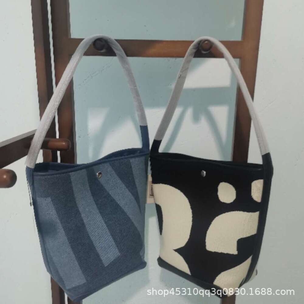 2024 Trendy Niche Bucket for Women, Large Capacity Letter Print Shoulder Bag, Rally Underarm Bag