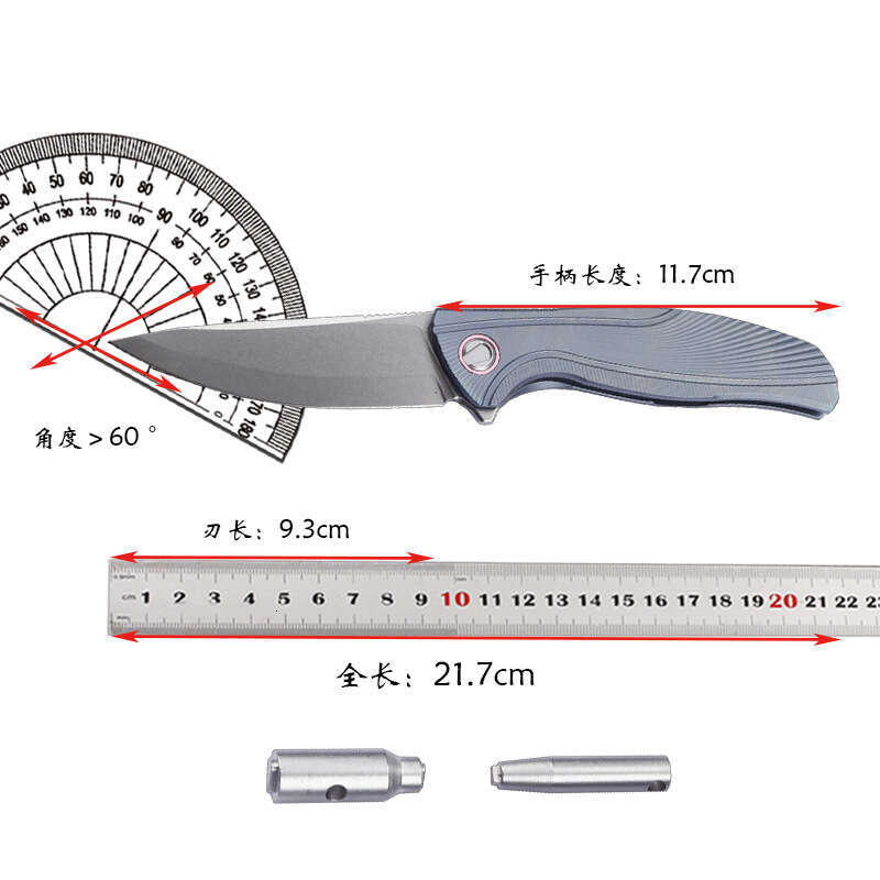 New M390 Steel Folding TC4 Titanium Alloy Handle Camping Self-defense EDC Fishing Fruit knife Collection Survival Knife Tool
