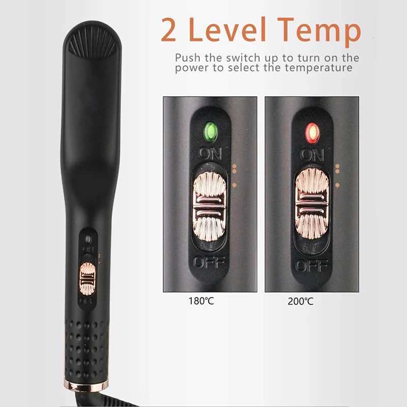 Electric Mens Hair Straightening Brush Heated Beard Straightener Smart Heating Comb Iron Ceramic Womens Hairbrush Styling ToolXJ250621