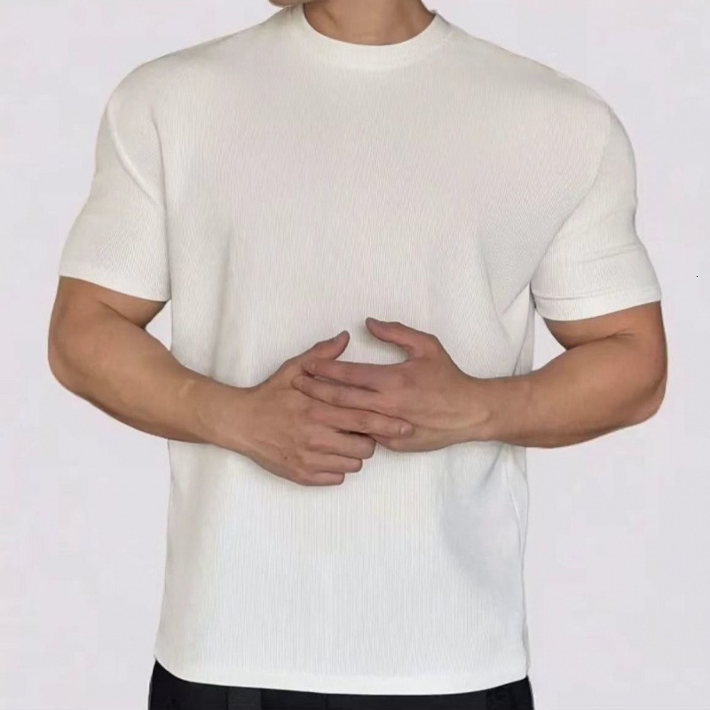 Cuff AdjustmentFitness Sports Short Summer New 280g High-Quality Texture Anti-Wrinkle Quick-Dry T-Shirt