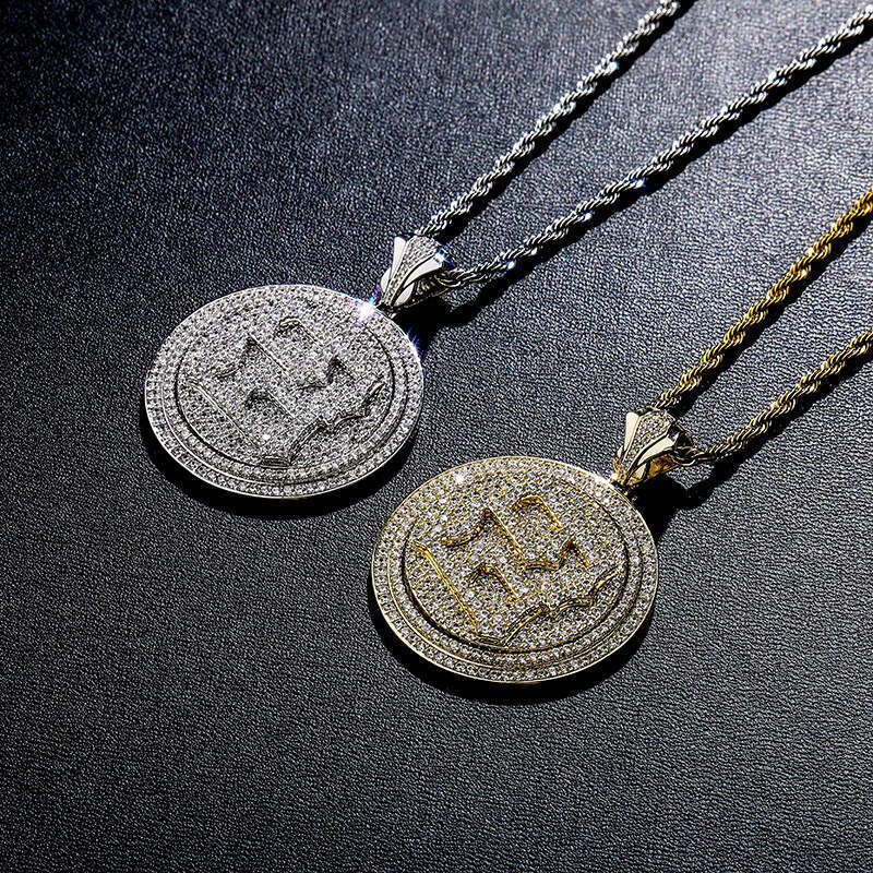 Hip Hop Number 69 Rotatable Double Layer Disc Personality Pendant Men's Trendy Ins Necklace