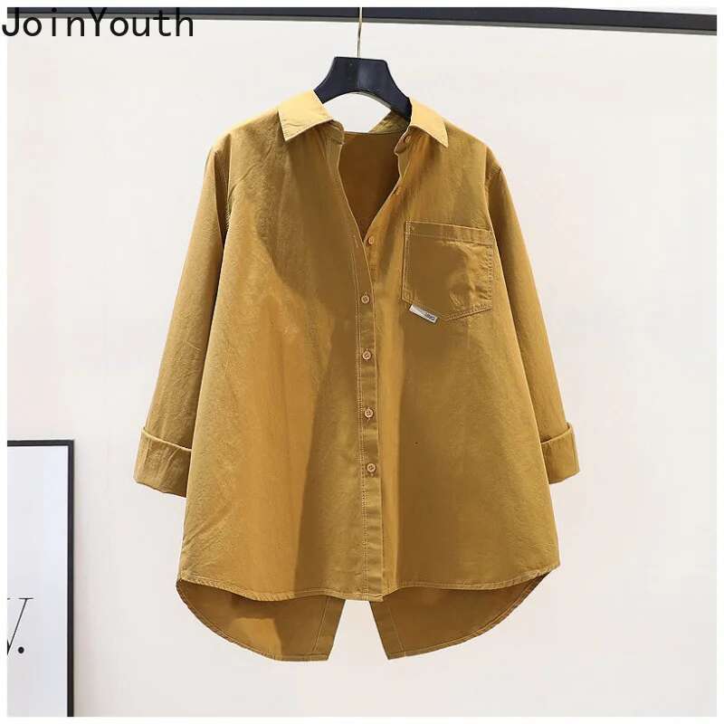 Korean Blouse Women Long Sleeve Loose Split Shirts Fashion Casual Irregular Blouses Oversized Tops 2025 Blusas Mujer De Moda