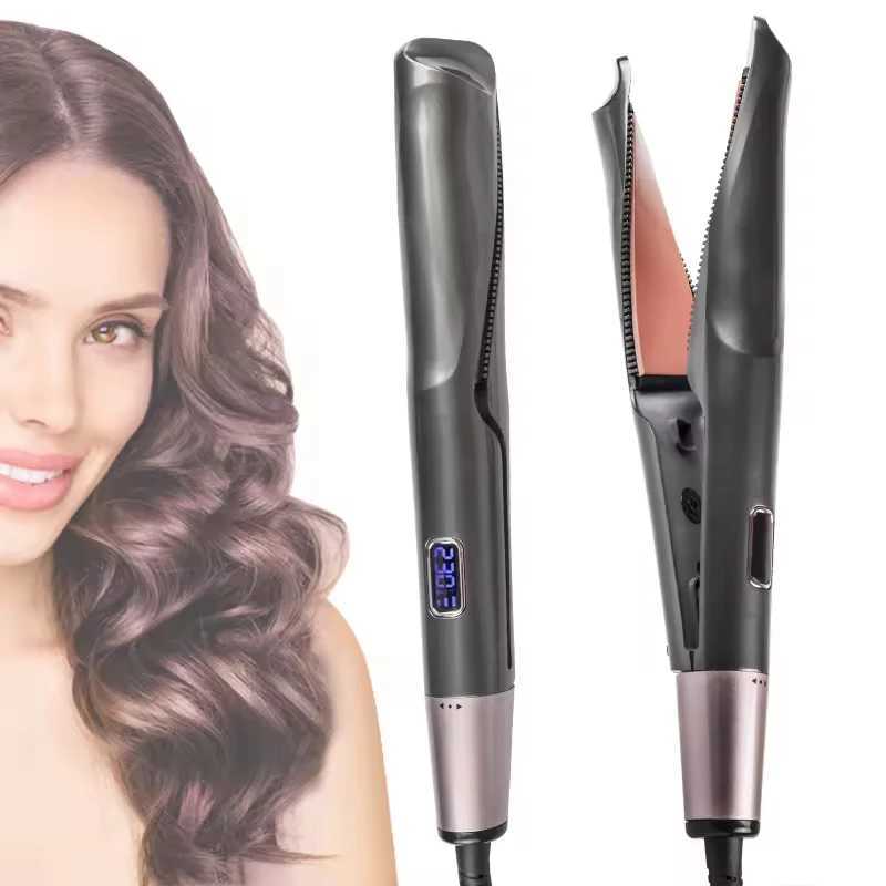 2 in 1 Hair Curler Straightener Professional Curling Irons Titanium Plate Dual Voltage Flat IronXJ250621