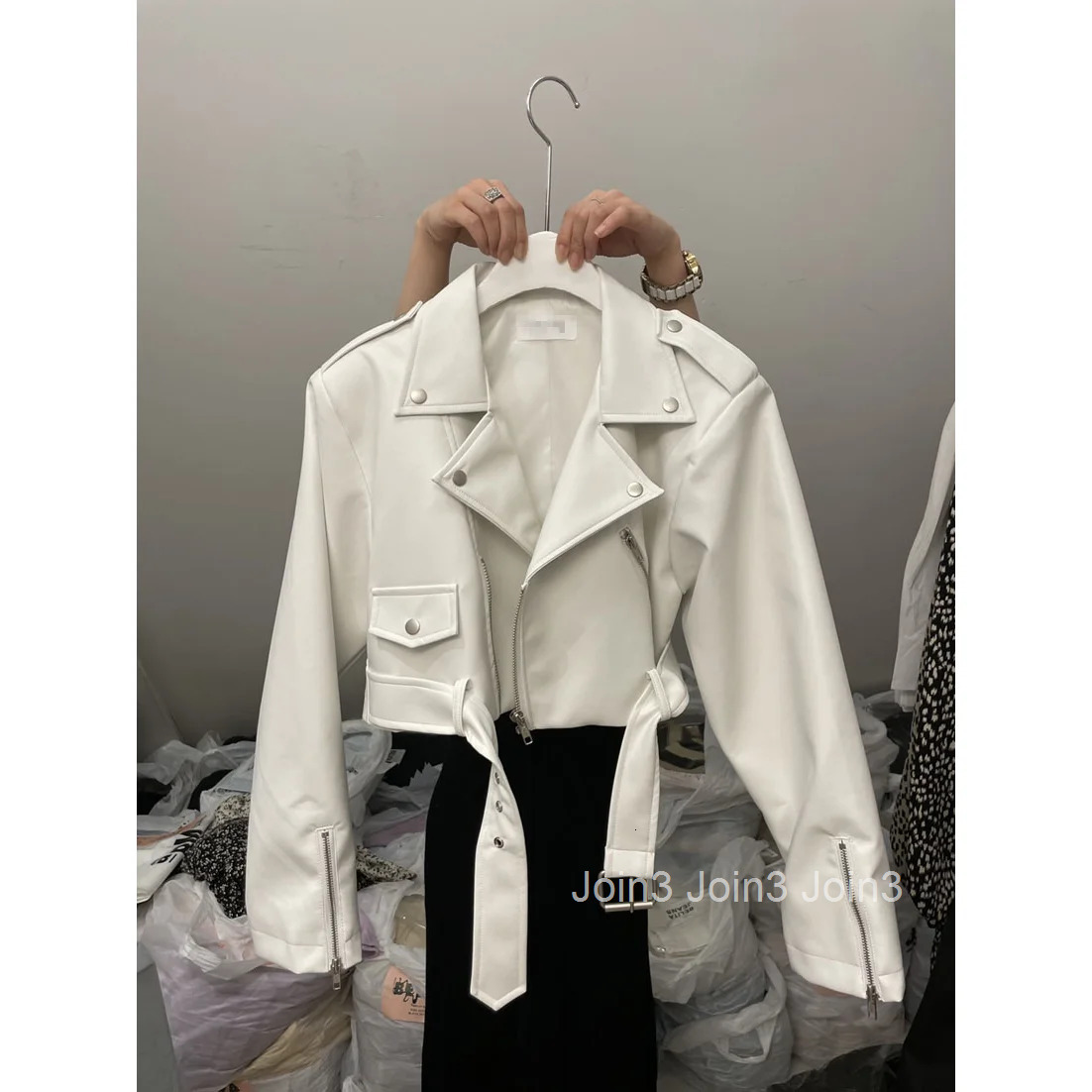 Korean Fashion Leather Jacket Womens Clothing Turndown Collar Zipper PU Crop Coat 2025 Ropa Mujer Streetwear Harajuku Y2k Tops